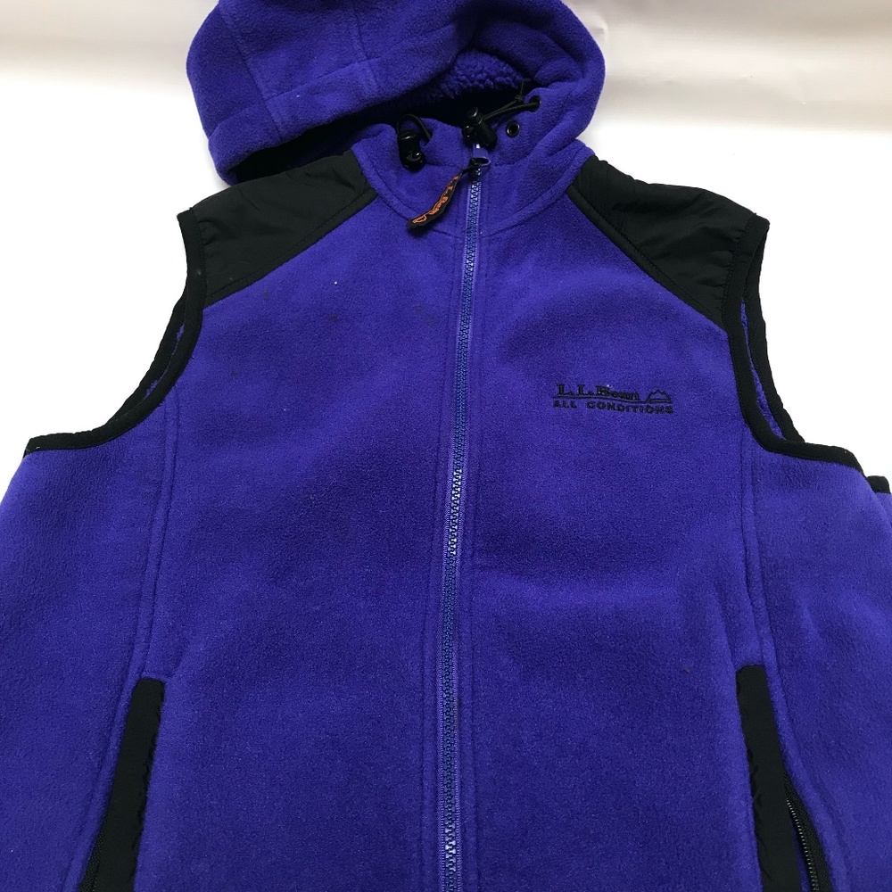Vintage LL Bean All Conditions Hooded Fleece Vest